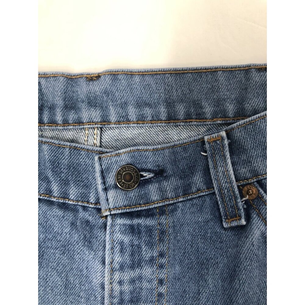 Vintage Levi Strauss Mens 70s 34x28 Blue Denim Jeans Cut Off Capri Orange Tab - Picture 7 of 7